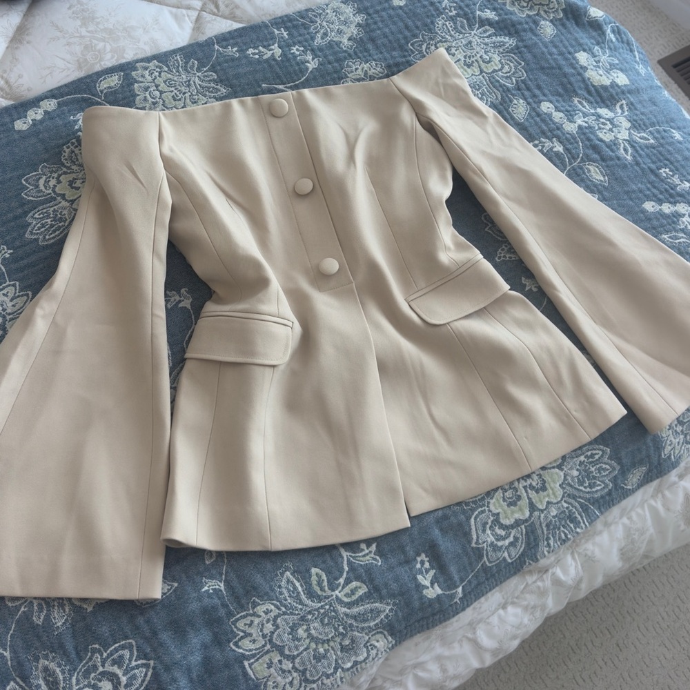 Tuckernuck Cream Blazer with Button Accents